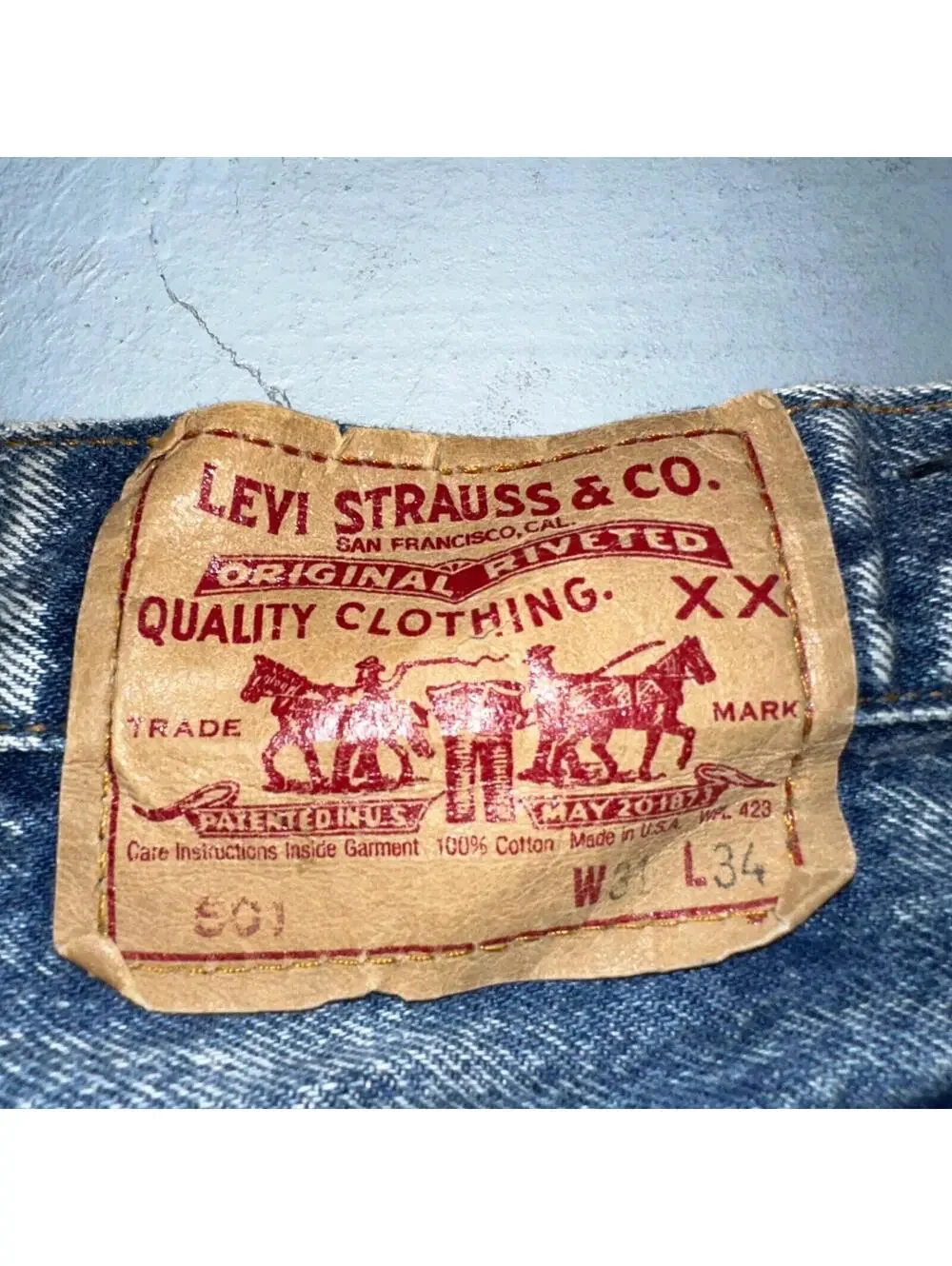 Levis 501 Vintage 90s USA XX Straight Leg Jeans Blue Med Wash 31x34 Act 29x32